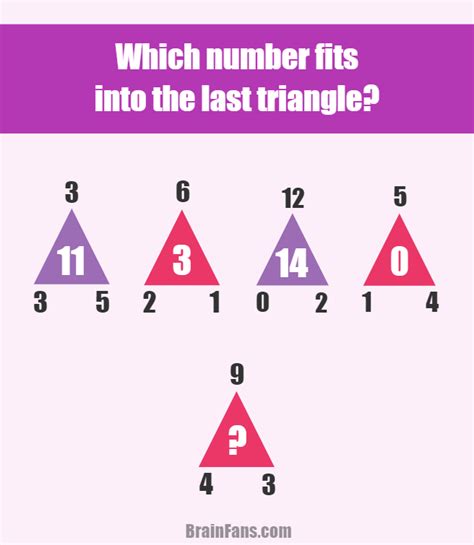 Triangle puzzle | Number And Math Puzzle - BrainFans