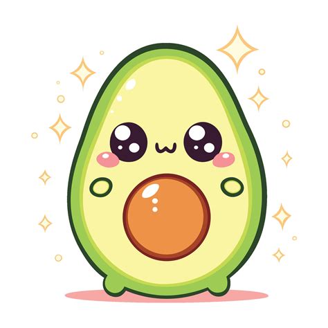 Kawaii Avocado Illustration 42689995 Vector Art at Vecteezy