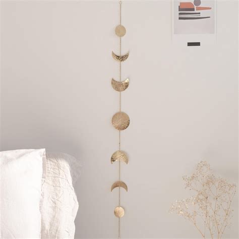 Buy Moon Phase Wall Hanging Handmade Hammered Gold Metal Moons