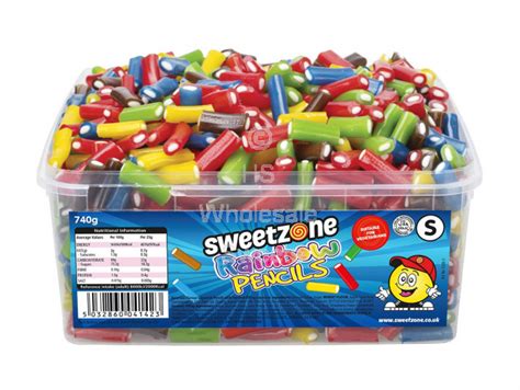 Sweetzone Tub Rainbow Pencils 740g