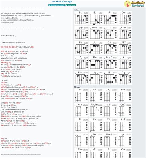 Chord: Let the Love Begin - tab, song lyric, sheet, guitar, ukulele | chords.vip