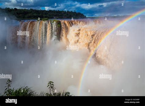 Iguazu Falls Are Waterfalls Of The Iguazu River On The Border Between