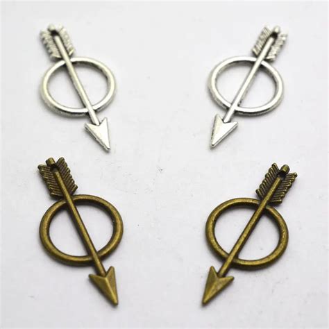 10pcs 13x28mm Antique Silver Bronze Bow Arrow Charms Pendant For DIY