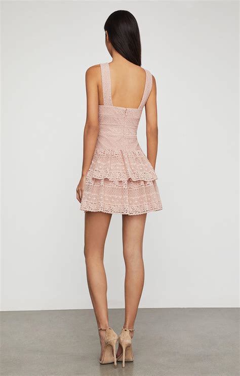 Bcbgmaxazria Bcbg Alissa Ruffled Lace Dress In Pink Lyst