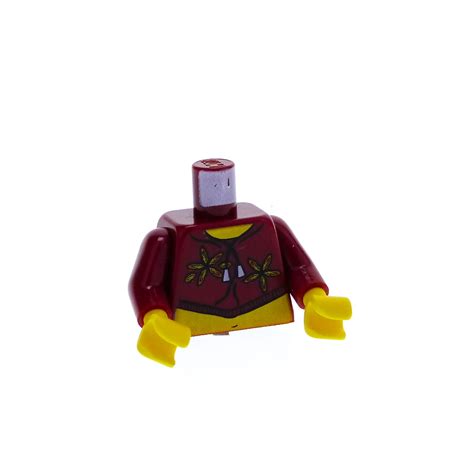 1 X Lego System Torso Oberkörper Figur Frau Island Xtreme Stunts Sky Lane Dunkel Rot Blumen Für