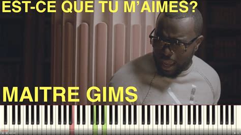 Ma Tre Gims Est Ce Que Tu M Aimes Piano Tutorial Instrumental Cover