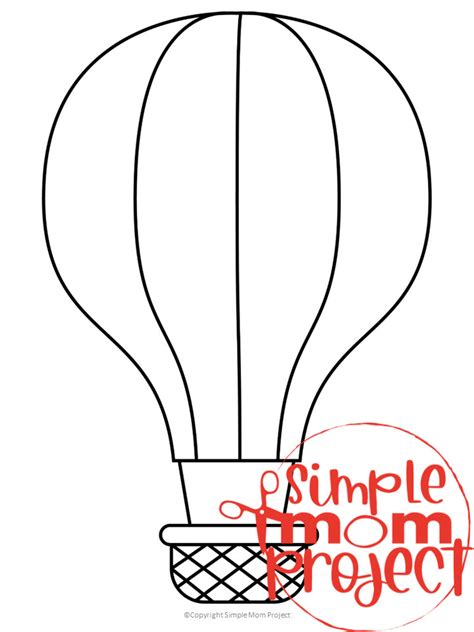 Printable Hot Air Balloon Craft Template Simple Mom Project Hot Sex