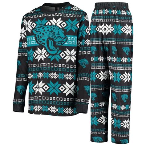 Jacksonville Jaguars Youth Holiday Long Sleeve T-Shirt & Pants Pajama Set – Black | Holiday ...