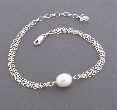 Single Pearl Bracelet Simple Pearl Jewelry Genuine Pearls