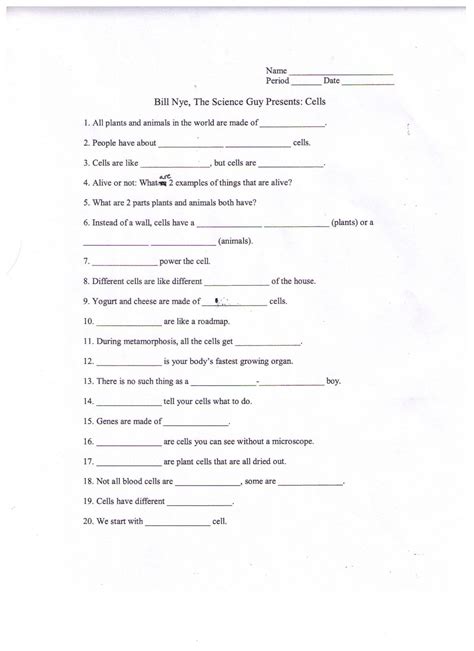 Bill Nye Energy Video Worksheet Answer Key Inspireium