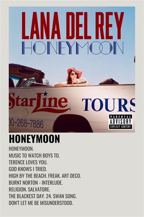 Lana Del Rey Honeymoon Lana Del Rey Honeymoon Music Poster Ideas