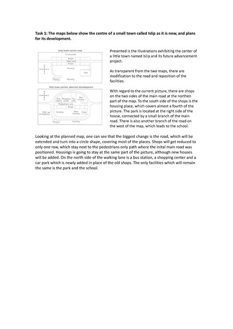 Writing Gregerg Task The Maps Below Show The Centre Of A