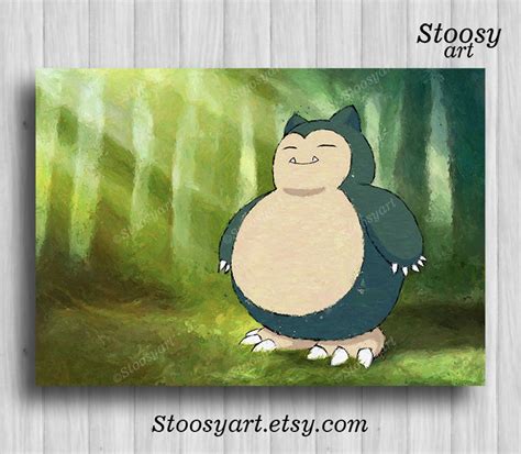 Snorlax Pokemon Poster Anime Print Pokemon Room Decor Anime Etsy