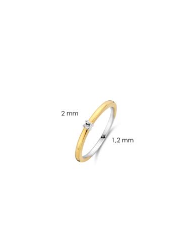 Bague Argent Bicolore Et Zirconium Mix Match Ti Sento