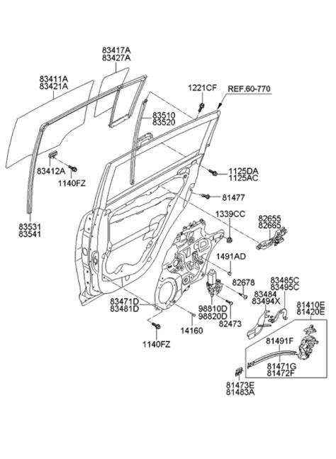 Rear Door Window Regulator Glass 2012 Kia Sportage