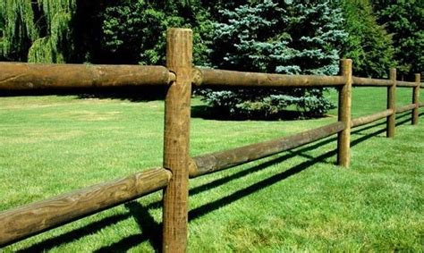 Round Rail Wood Fence 2 And 3 Rail Pressure Treated Southern Yellow