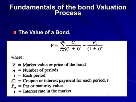 Fundamentals Of The Bond Valuation Process