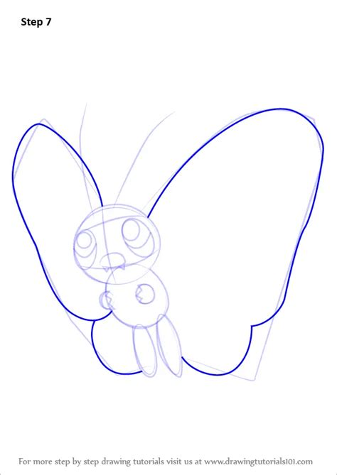 Learn How To Draw Butterfree From Pokemon Pokemon Step By Step