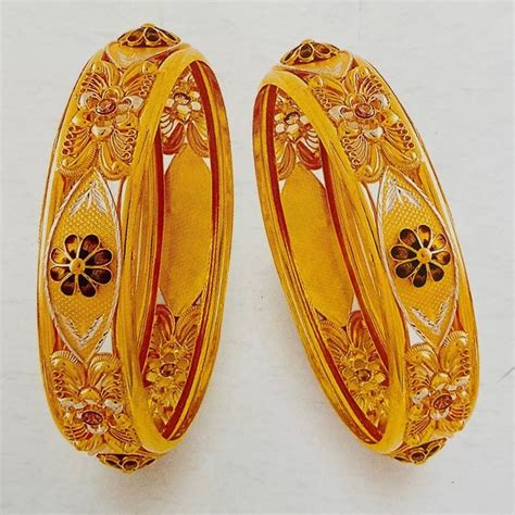 22 Carat Round Gold Bangle Size 24inch 40300gm At Rs 120000pair