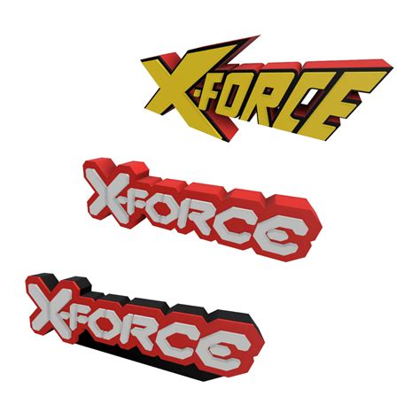 Stl File 3d Multicolor Logosign X Force Three Variations・3d Print