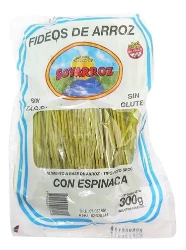 Fideos Sin Tacc De Arroz Con Espinaca Soyarroz X Gr Mercadolibre