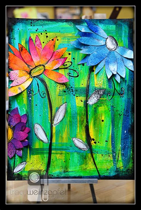 Mixed Media Monday D Flowers Tracy Weinzapfel Art