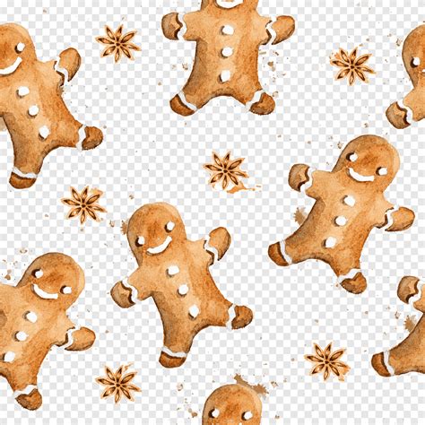 Ginger Snap Cookie Gingerbread Man Villain Biscuits Food Painted Png