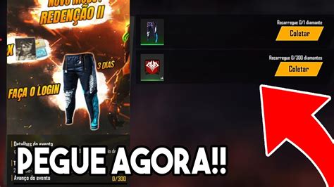 COMO PEGAR A CALÇA ANGELICAL DE GRAÇA NO FREE FIRE EVENTO DE LOGIN