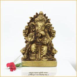 Buy Siddhi Buddhi Vighnaharta Lord Ganesh Idol Murti In Brass