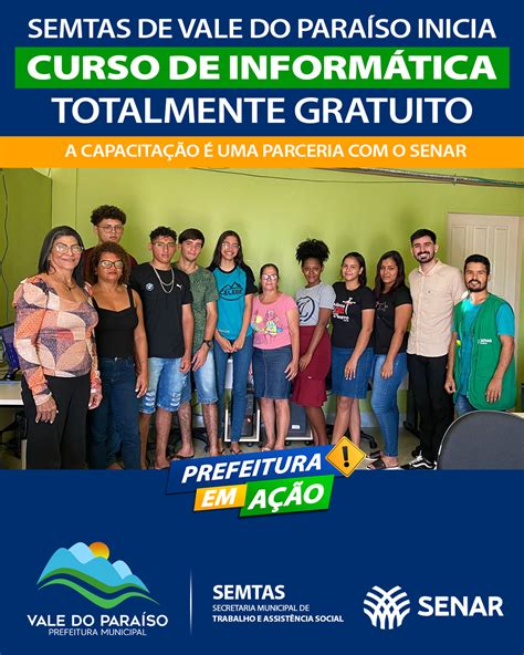 SEMTAS de Vale do Paraíso inicia curso de informática totalmente gratuito