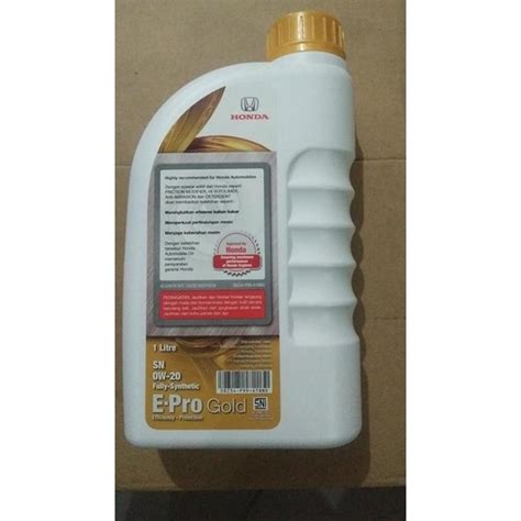 Jual Oli Mesin Mobil Honda E Pro EPRO Gold 0W 20 Full Sintetik 1 Liter