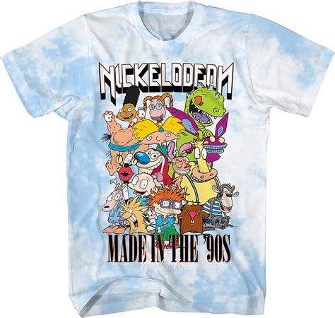 Nickelodeon playera de dibujos animados para hombre de los años 90