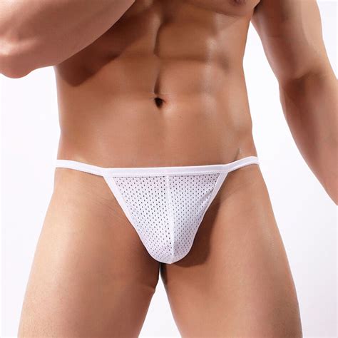 Sexy Men S Bulge Pouch Thong Jockstrap Low Rise G String T Back Bikini Briefs EBay