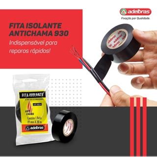 Fita Isolante Profissional Antichama M M M Preta Adelbras Mm