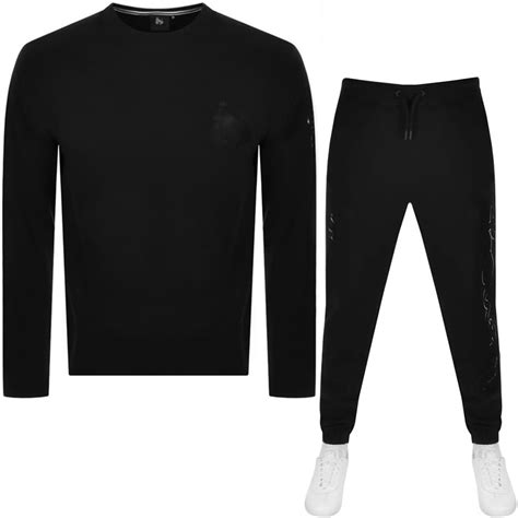 Money Crew Neck Logo Tracksuit Black Mainline Menswear United States