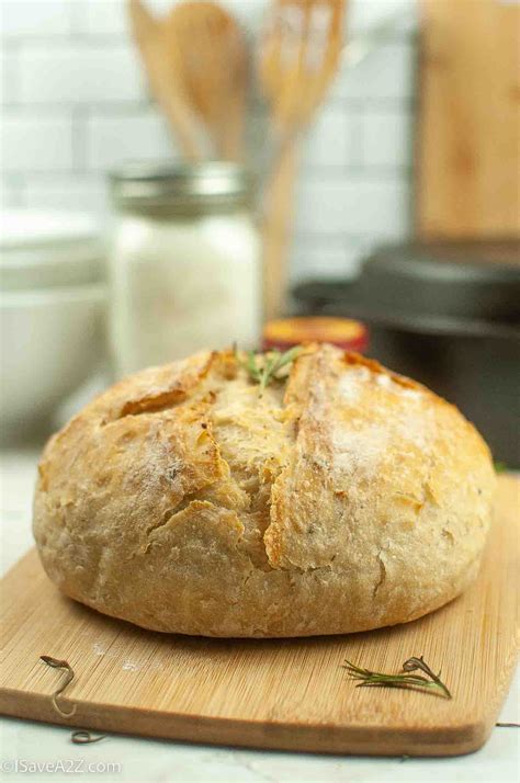 Artisan No Knead Bread Rosemary And Garlic Loaf Recipe