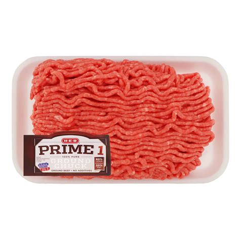 H E B Prime 1 Ground Beef Chuck 80 Lean Shop Beef At H E B