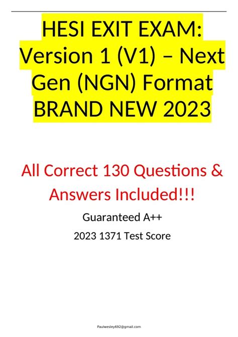 Hesi Rn Exit Exam Questions Answer Next Generation Exam