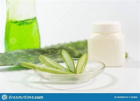 Pieces Of Aloe Vera Leaf Glass Container Plastic And Detergent Bottle