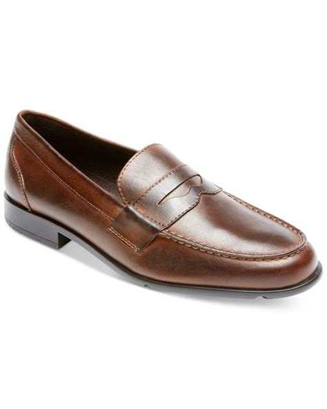 Rockport Men S Classic Penny Loafers In Brown For Men Dark Brown