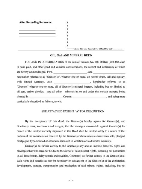 Mineral Deed Form Complete With Ease Airslate Signnow