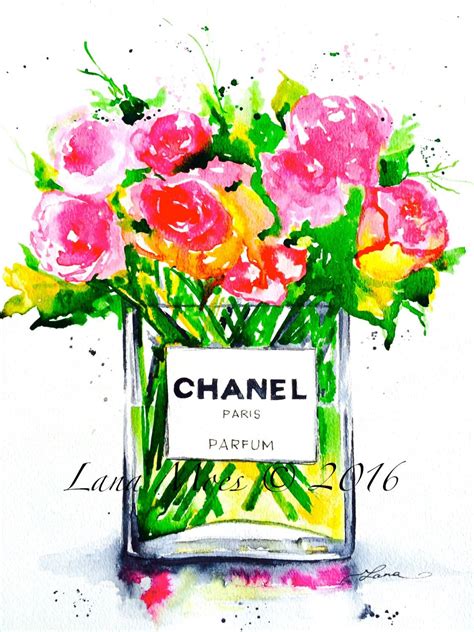 Chanel Fashion Love Art Print From Original Watercolor Painting