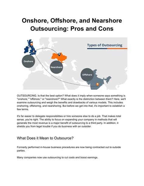 Ppt Onshore Offshore And Nearshore Outsourcing Pros And Cons