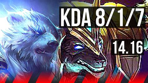 Volibear Vs Nasus Top 817 7 Solo Kills Euw Master 1416