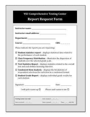 Fillable Online Web Ysu Report Request Form YSU Web Ysu Fax Email