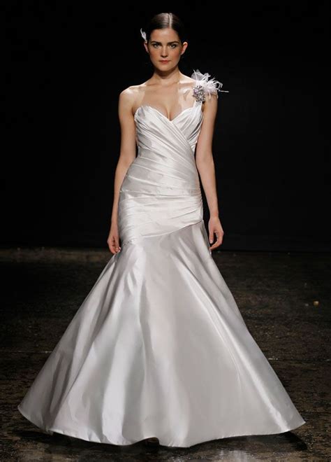 Lazaro 3408 Silk Satin Asymmetrical Fit And Flare With Elongated