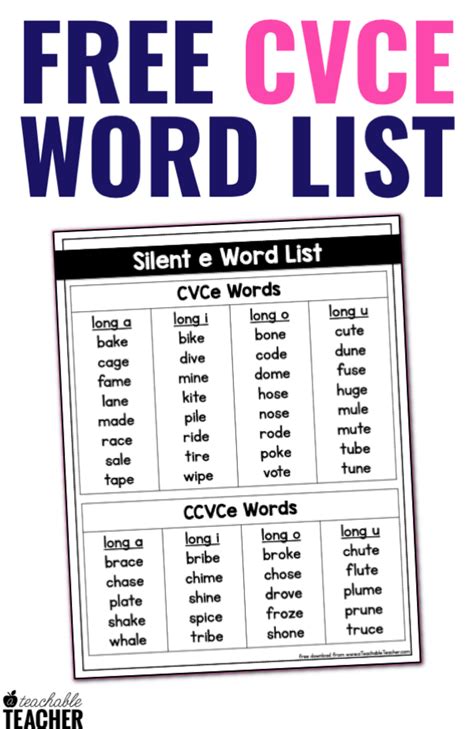 Long A Cvce Word List