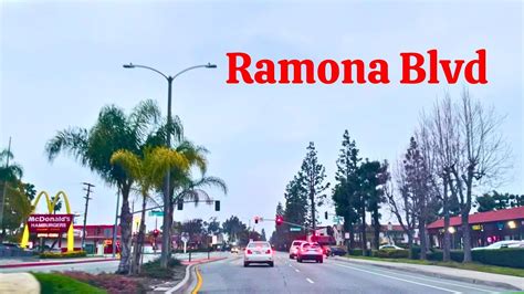 Drive Along Ramona Blvd In Early Morning In Baldwin Park El Monte CA