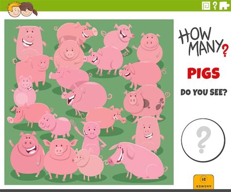 Compter Le Jeu Ducatif Des Animaux De La Ferme Des Cochons De Dessin