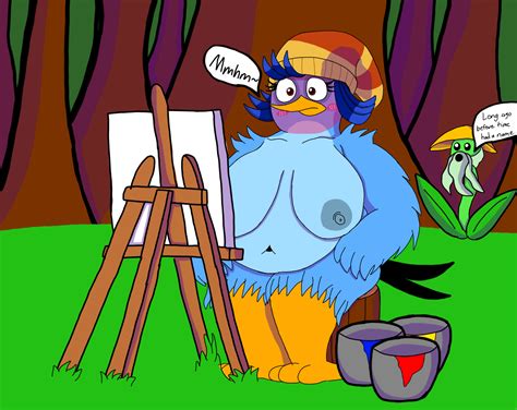 Rule 34 Angry Birds Angry Birds Stella Big Belly Blush Erect Nipples